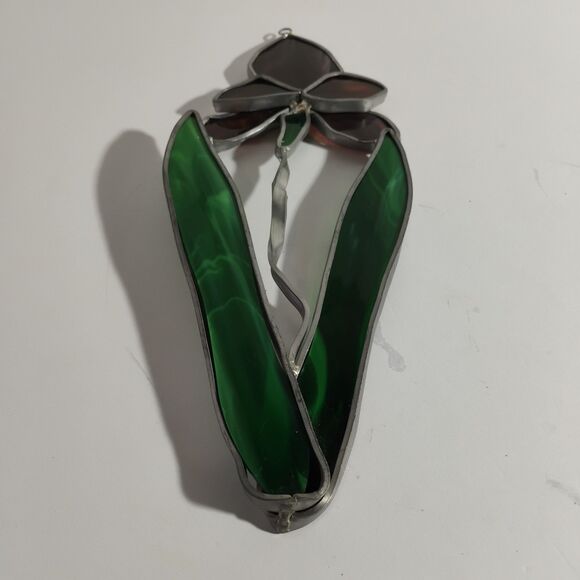 Handmade Stained Glass Iris Flower - Picture 2 of 10